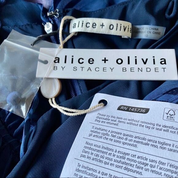 Alice + Olivia Ruffled Silk-Blend Romper, Blue - Picture 7 of 13